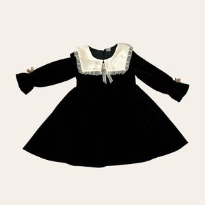 EUC Vintage Velour Black Dress size 8